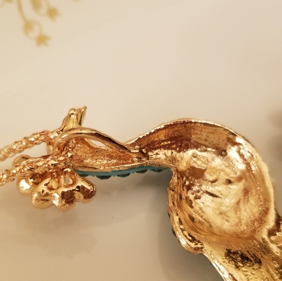 Jumbo Blue Peacock Pendant Purse Charm Key Ring NWT - Picture 7 of 10